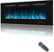 122cm Electric Fireplace Inserts, Recessed and Wall Mounted Heater, Linear Fireplace/Thermostat, Remote & Touch Screen, Multicolor Flame, Timer, Log & Crystal, 750/1500W