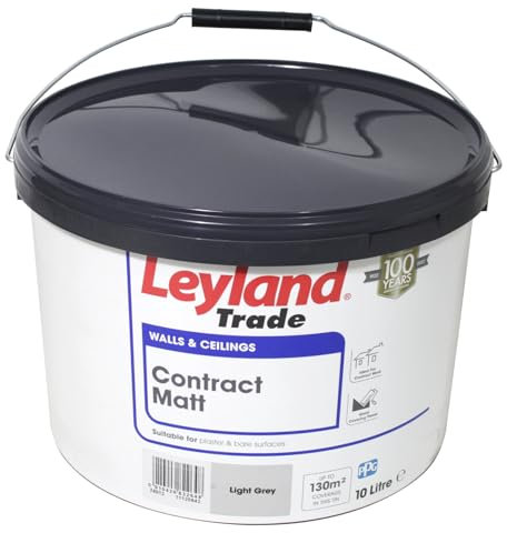 Leyland Trade Contract Matt Emulsion Paint Light Grey 10L