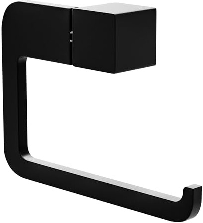 Amig - Portarrollos de baño para Papel higiénico Mod. OMA-5 - Soporte Rollo de WC con Tornillos incluidos - 133 x 195 x 30 mm - Zamak - Negro Mate