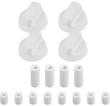 Générique 8-teiliges Kochknopf-Set mit Adaptern aus ABS-Kunststoff, Drehknöpfe für Herd und Herd, Gasherd