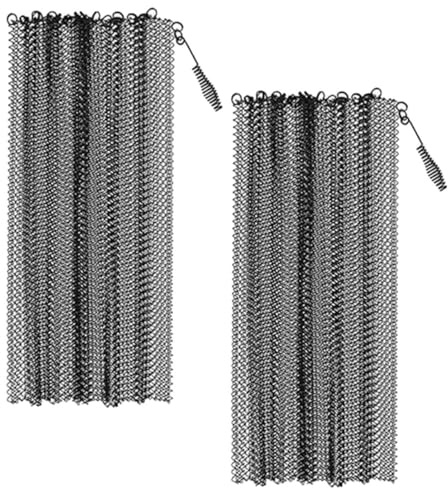 Hemobllo 2 griglie di protezione per camino, in rete metallica, resistenti al calore, con manici e anelli di sospensione, 61 x 48,3 cm, per camino, pieghevole, antiruggine, laccate