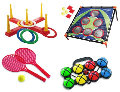 Outdoor Spiele Set für Draußen Wurfspiel Boccia Kegeln UVM Garten Spielzeug