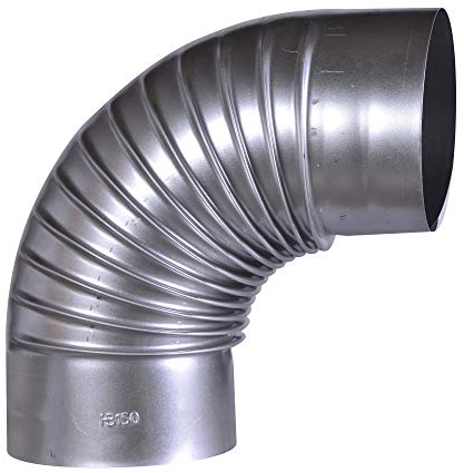 FIREFIX A150/B FAL Bogen 90°, starr, ø 150 mm - Ofenrohre aus Stahlblech, 0,6 mm stark, konisch einsteckbar, Längen lasergeschweißt