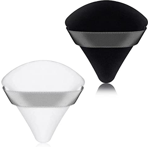 YATEICBC 2pcs Make-up-Puderquasten,waschbar, dreieckig, Puderquaste aus weichem Plüsch, Puderschwamm, Kosmetik, Foundation, Schwamm für Gesicht, Körper, Mineral, loses Puder, nass und trocken
