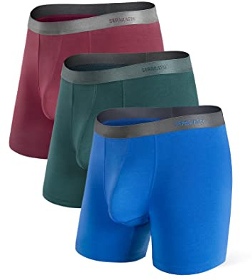 Separatec Boxer Homme Caleçon Boxer en Fibre de Bambou avec Poches Séparées sous-vêtements Caleçon Classique à La Mode, Lot de 3