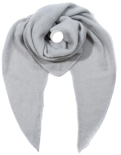 irisaa Women's Scarf XXL, Soft Fluffy Triangle Scarf, Blanket Scarf Autumn Winter Triangle Neckerchief for Women and Girls, Long Cuddly 190 x 80 cm, gray, 190 x 80