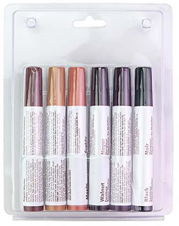 Lecerrot retoque Muebles - Marcadores reparación Muebles 6 Colores para Madera | Lápiz Pintura retoque, rotuladores Manchas para Madera, reparación y reparación