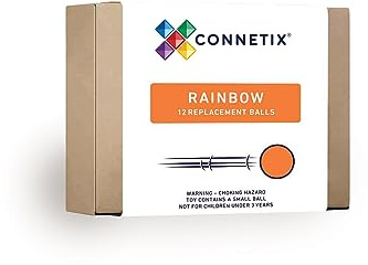 CONNETIX Magnetic Tiles Rainbow Ball Pack, 12 Pieces
