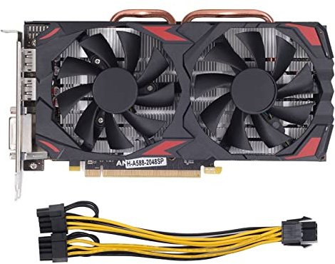 Vikye RX 580 8GB DDR5 RAM 256BIT Gaming Graphics Card, PC Graphics Card with PCI Express 3.0 16X Slot, Dual Fans, Plug and Play (580 8G D5)