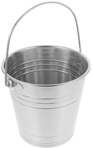 MOLUCKFU Secchiello per Ghiaccio in Acciaio Inossidabile con Manico da 3000Ml Contenitore Compatto per Bevande E Cubetti di Ghiaccio Ideale per Feste E Picnic