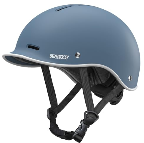 Findway Casque AVCE Homme Femme, Casque de Cyclisme pour Adulte Unisexe avec Mentonnière Réglable, Casqus Vélo Antichoc Sport pour Skate Scooter Patines Conçu, Casque pour Les Trajets Quotidiens