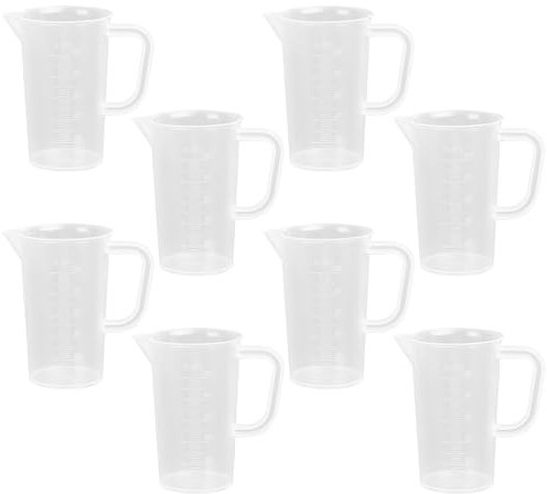 8 Pz Misurino in Plastica, Misurini Graduati 100 ml, Misurino Graduati Riutilizzabile, Dosatore Bicchieri, di Precisione per Laboratorio Scientifico Panetteria Cucina