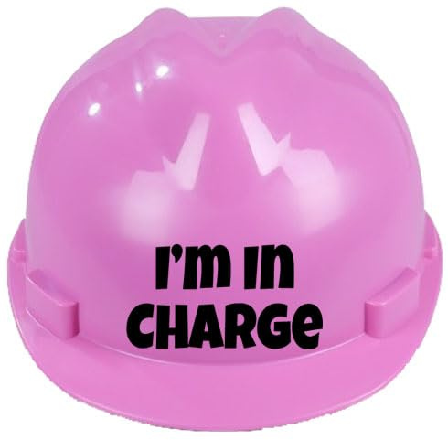 Children's Hard Hat I'm In Charge Kids, Toddler Safety Construction Helmet With Chin Strap One Size Easy Ratchet Handle Adjustment 1-12 Years Approx