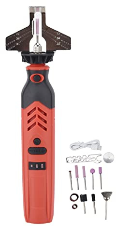 Batteridriven motorsågsslipare, elektriska motorsågs-kedjeslipverktyg, handstyrd motorsågsslipmaskin, motorslip, 5000–18 000 varv/min