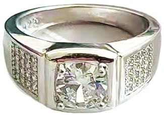 VCODWCSJO Smycken 1 karat fyrklo Moissanite diamantring män mode personlighet ring kvinnor-R009-10