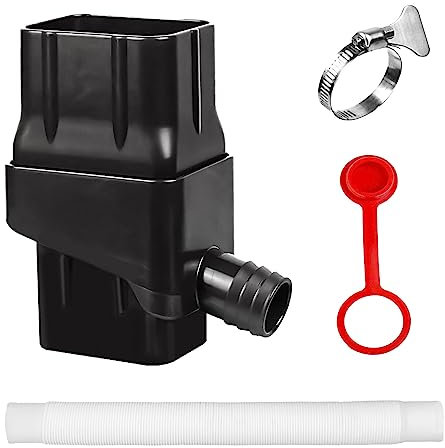 Collecteur Récupérateur Eau de Pluie, Kit Recuperateur d Eau de Pluie pour Gouttière Rectangulaire, Recuperateur d Eau de Pluie, Récupérateur D'eau de Pluie Rectangulaire avec Tuyau,Collier de Serrage
