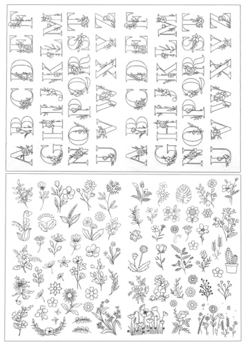 SGERUFZ 101 Modèles de Broderie Solubles dans l'Eau, Feuilles Auto-adhésives avec Motifs Floraux, Broderie au Point de Croix pour Débutants, Idéal pour Projets DIY et Exercices sur Tissu
