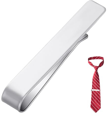Tie Clip for Men, Classic Stainless Steel Tie Bar with Secure clasp, Slim Tie Pin for Wedding, Business Suit, Office, Anniversary and Daily Wear