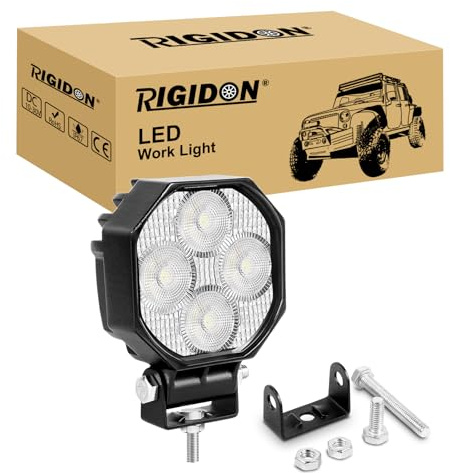 RIGIDON 1 st. mini-LED-arbetslampor, 2,8 tum 16W 1600 LM strålkastare, 12V 24V utomhuslampa för bil, terräng, lastbil, 4x4, ATV, traktorer, grävmaskin, båt, motorcykel, dirtbike, 6000K vit, dimljus