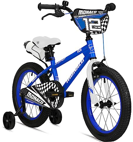Bergsteiger Monaco 12 Zoll Kinderfahrrad, geeignet für 3 und 4 Jahre, BMX, Stützräder, Rücktrittbremse, Trinkflasche, Kettenschutz