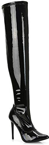 ESSEX GLAM Womens Over The Knee Thigh High Stiletto Heel Ladies Stretch Calf Boots Size 3-8