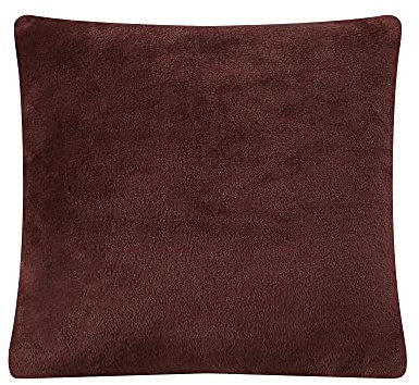 Mixibaby Kissenbezug Dekokissen Kissenhülle Kissen Bezug Sofakissen Plüsch Flanell 40X40, Farbe:Dunkelbraun