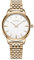 BURKER Damenuhr Emily, Runder Damen Armbanduhr Gliederarmband Edelstahl Analog Quarz 3-ATM Wasserdicht - 36 mm - Gold Weiß