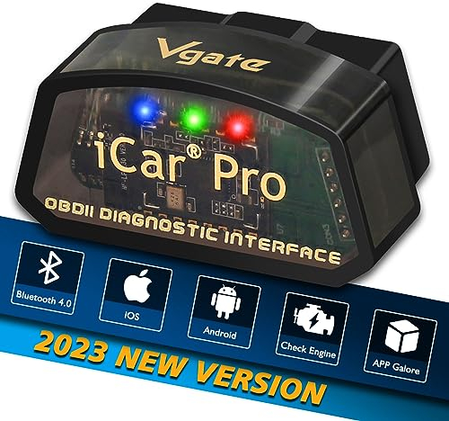 Vgate iCar Pro Bluetooth 4.0 OBD2 Code Reader OBDII Fault Diagnostic Tool Compatible Car Adapter Check Engine Light for iOS, iPhone, Android and Windows
