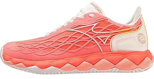 Mizuno Wave Enforce Tour CC (W), Scarpe da Paddle Donna, Candy Coral Snow White Neon Fiamma, 42 EU