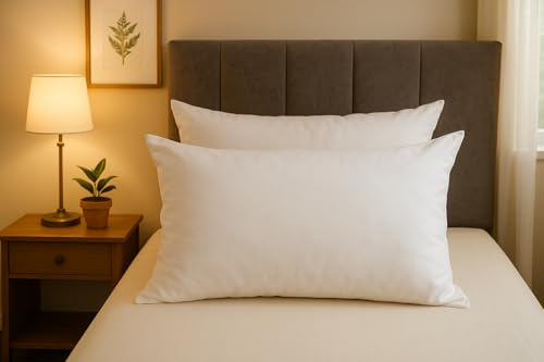 CHILIMILII Hollow Fibre pillows Standard 2 pack- Hotel Quality Soft Bed Pillows for Sleeping-Bounce Back pillows for Side,Back & Stomach Sleepers-50x75 cm