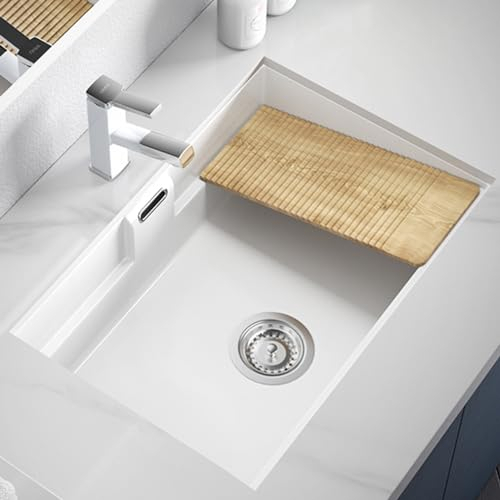 Keramik-waschbecken mit waschbrettset ,keller outdoor waschbecken garten,einbauwaschbecken,waschbecken bad,Mit Waschbrett, Ablaufgarnitur und Überlaufloch, geeignet für Familienbalkone. ( Size : 70*47