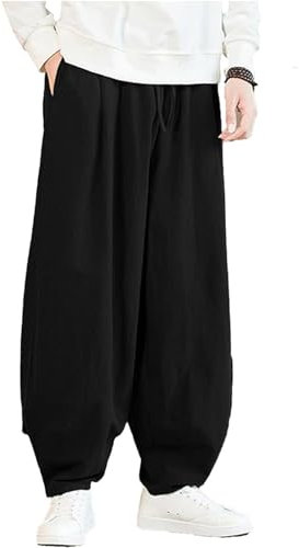 Genérico Pantalones De Tai Chi Cómodo Respirable Pantalones De Kung Fu Pantalones Sueltos De Wing Chun Pantalones De Meditación Pantalones Zen Pantalones De Artes Marciales,D,4XL