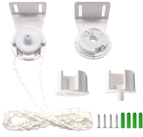 CHSEROK 150cm Catena per Tenda a Rullo, 33mm Ricambi Tende a Rullo, Staffa Tende a Rullo, Catenella in Plastica Lunga, per Aprire e Chiudere Tapparelle, Bianca
