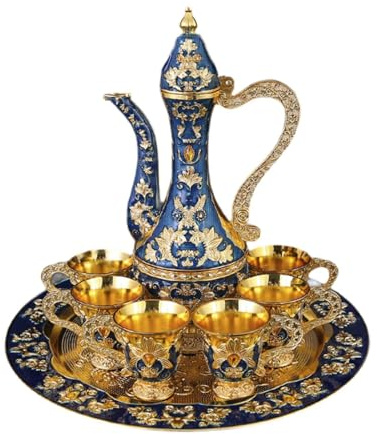 Fenteer Juego de café Turco Europeo, Juego de Vasos de café Turco, Juego de Servicio de té para Mesa de Comedor
