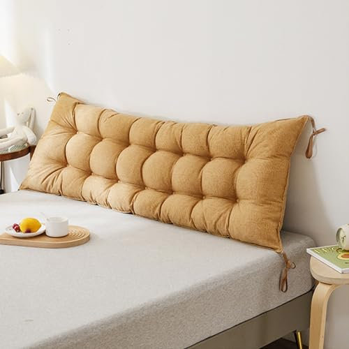 Almohada de lectura para cama, cómoda almohada rectangular con cabecero extraíble, soporte lumbar, almohada de espalda para cabeza, cuello y espalda baja, 90 x 10 x 50 cm