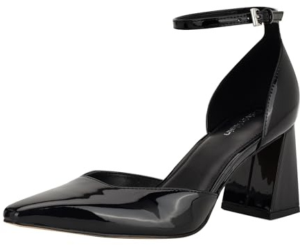 Calvin Klein Women's Nalene Pump, Black Patent 001, 8