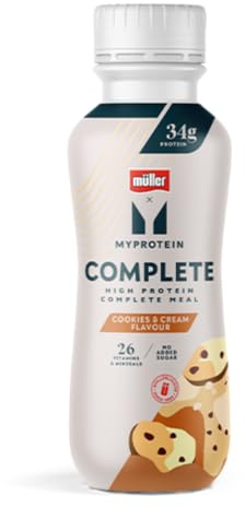 Myprotein x Müller Complete Protein Shakes | 6 x 500ml - Cookies & Cream Flavour - 34g Protein Ready-to-Drink Meal Replacement | 505kcal | 26 Vitamins & Minerals for Immunity, Energy & Bone Health