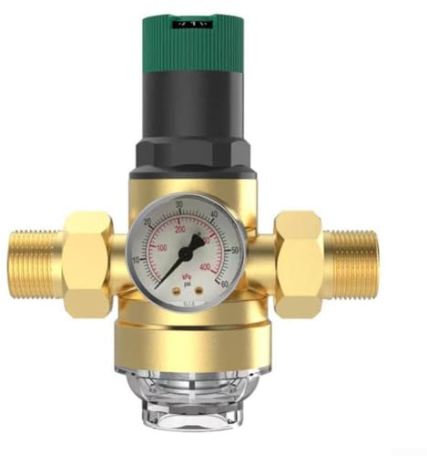 Kit regulador de presión de agua de latón para control ajustable Honeywell con sistema de monitoreo visual y filtración (1/2 pulgada)