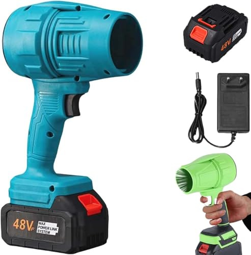 Seese Pro Soffiatore Elettrico Senza Fili - Soffiatore Aspirapolvere 2 in 1 Portatile, 35000 RPM Ultra Potente, 40 Minuti Autonomia, Leggero per Giardino, Cortile, Foglie, Prato (Blue,1 Battery)