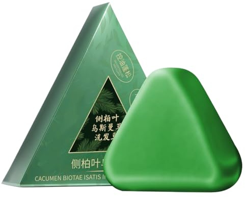 Nature Triangle Shampoo Bar, 120g Usman Grass Champú Barra, Nutritivo Crecimiento Capilar Champú Barra Jabón Verde, Limpieza Profunda Fortalecimiento Crecimiento Capilar Jabones Champús