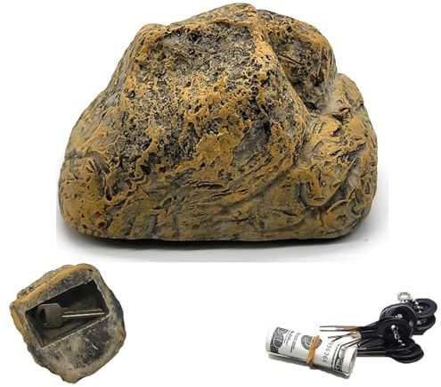 Molyorch Piedra con compartimento secreto, escondite para llaves al aire libre, la mejor solución para llaves de repuesto alrededor de la casa, ocultar dinero en casa