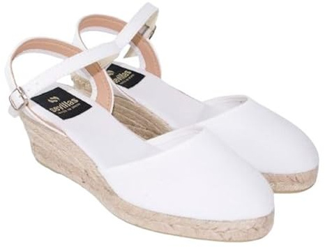Sevillas Alpargata Valenciana Mujer Cuña Yute 6 cm, Espadrilles Verano con Pulsera Ajustable, Hechas en España Mod 3333-4N
