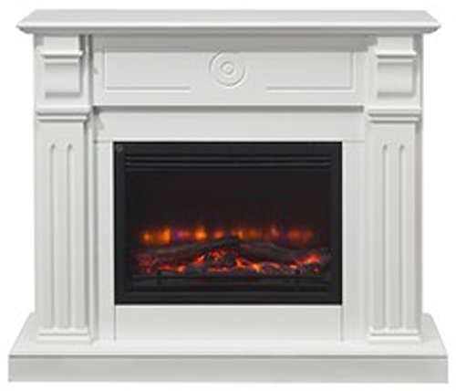 Casa Padrino Elektro Kamin Weiß Antik Stil Barock Jugendstil B 110 x H 95 x T 34 cm - Elektrokamin - Wohnzimmer Kamin