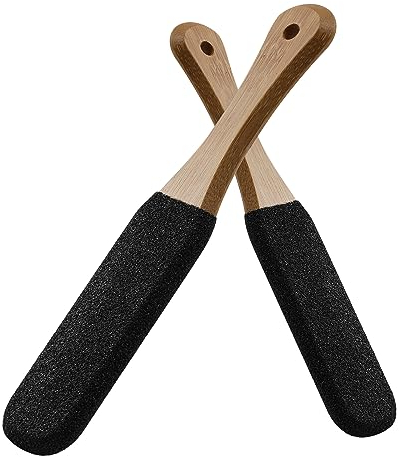 BEZOX Fußschrubber aus Holz, Fersenschleifer – Premium-Fußfeilen-Pediküre-Werkzeug für glattere Füße und Hände – Peeling, Hornhautentferner und Schaber abgestorbener Haut