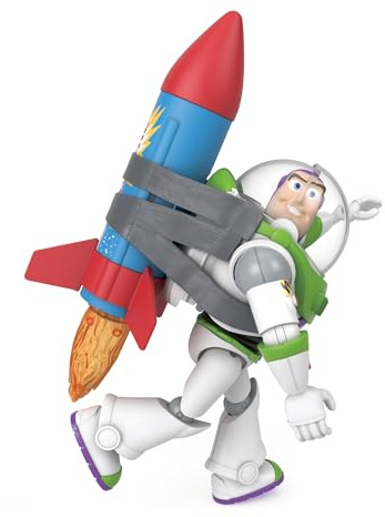 Mattel Disney e Pixar Toy Story Buzz Lightyear - Action figure giocattolo con razzo e 20 più frasi e suoni, confezione di salvataggio razzo