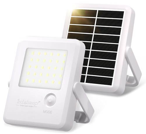 intelamp Luces solares para exteriores, lámpara solar portátil brillante para camping, luz de emergencia, 3 modos de iluminación, resistente al agua para camping, jardín, pesca, emergencia (2)