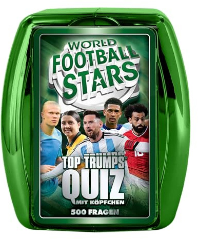 Top Trumps Quiz Weltfussballstars Edition - Quiz Kartenspiel für Weltfussballstars Fans! - Fanartikel & Merchandise - Kartenspiel für 2+ Spieler ab 8+ Jahren - Deutsch