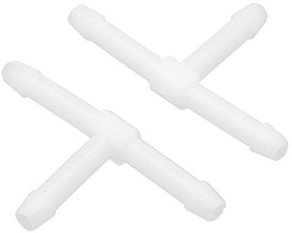 sourcingmap 50pcs 3mm Inner Dia T-Piece Tube Hose Joiner Pipe Tee Splitter White