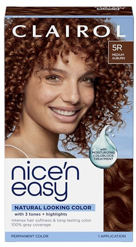 Clairol Nice'n Easy Permanent Hair Dye, 5R Medium Auburn Hair Color, Pack of 1 - Packaging May Vary