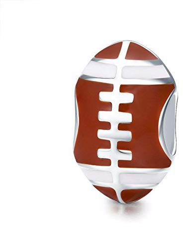 Charm-Anhänger aus 925er-Sterlingsilber, USA-Fußball-Charm, Sportanhänger, Geburtstag, Jahrestag, Charm-Anhänger für Pandora-Charm-Armband